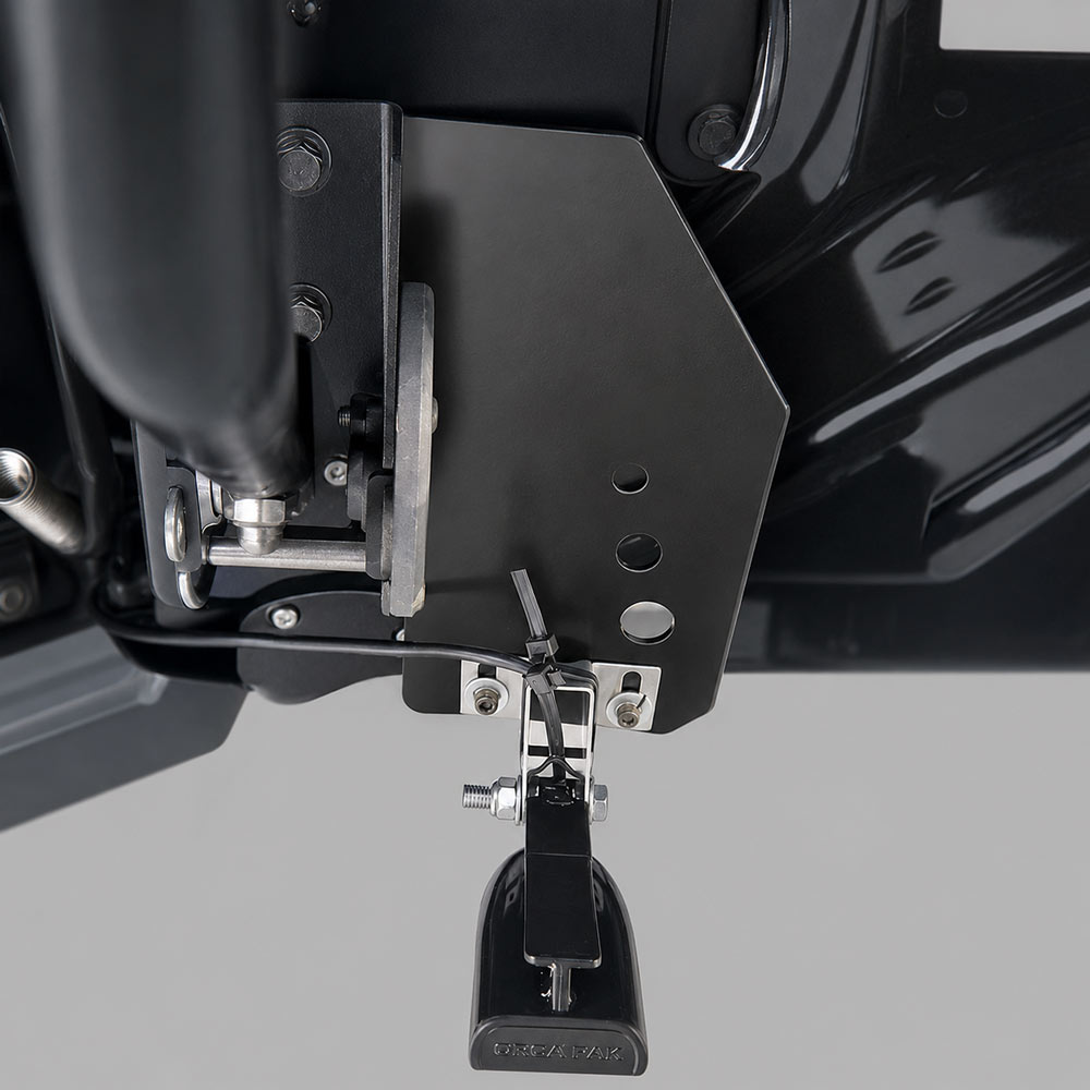 Orcapak no-drill transducer mounting plate installed on Yamaha jet ski